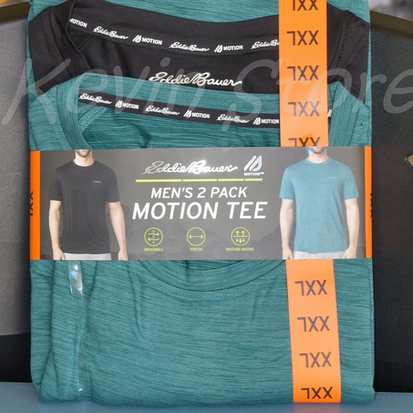 Eddie Bauer‎ Men’s Motion Tee, 2-pack Black - Picture 1 of 4